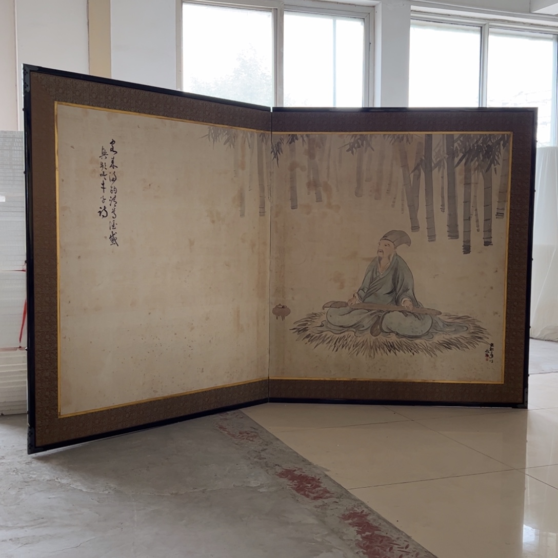 绘画屏风框画茶空间设计