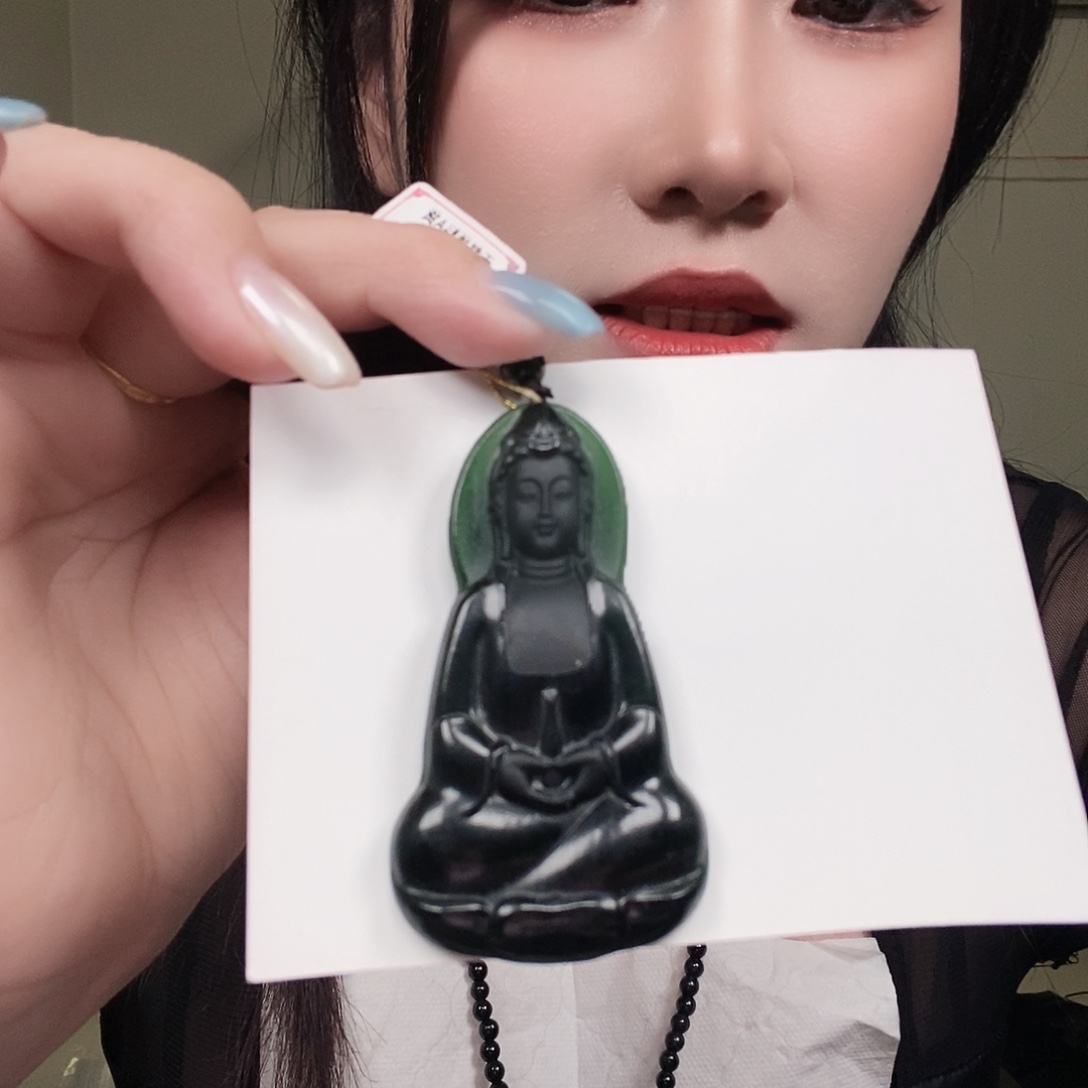 用***8岫玉未镶嵌颈饰观音挂件281