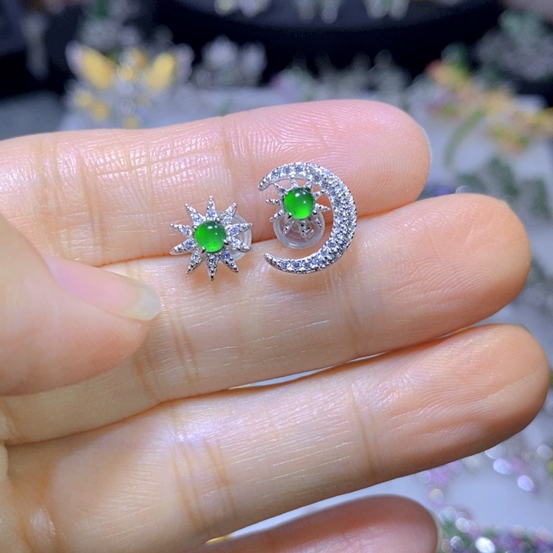 翡翠颈饰银S925镶嵌天然翡翠