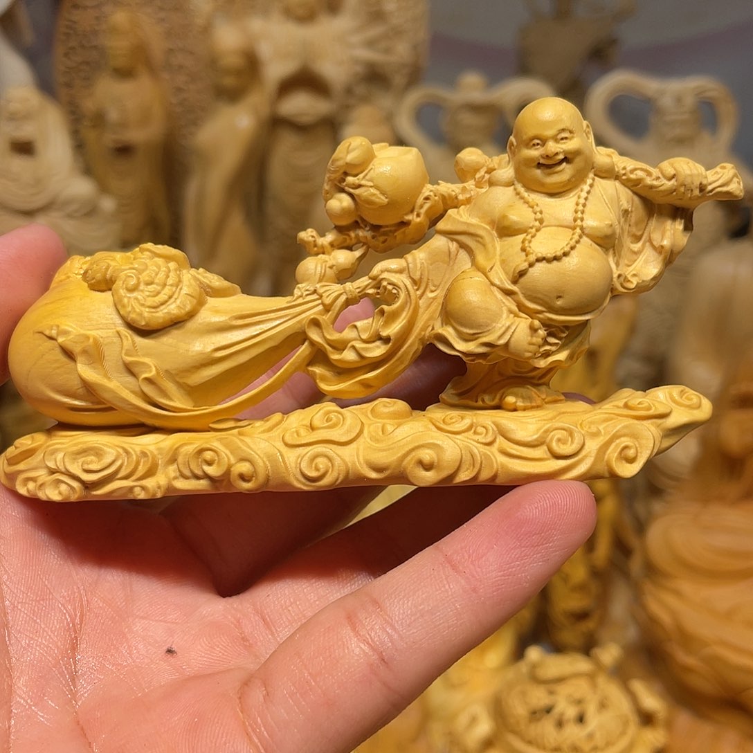 黄杨木黄杨木布袋弥勒佛