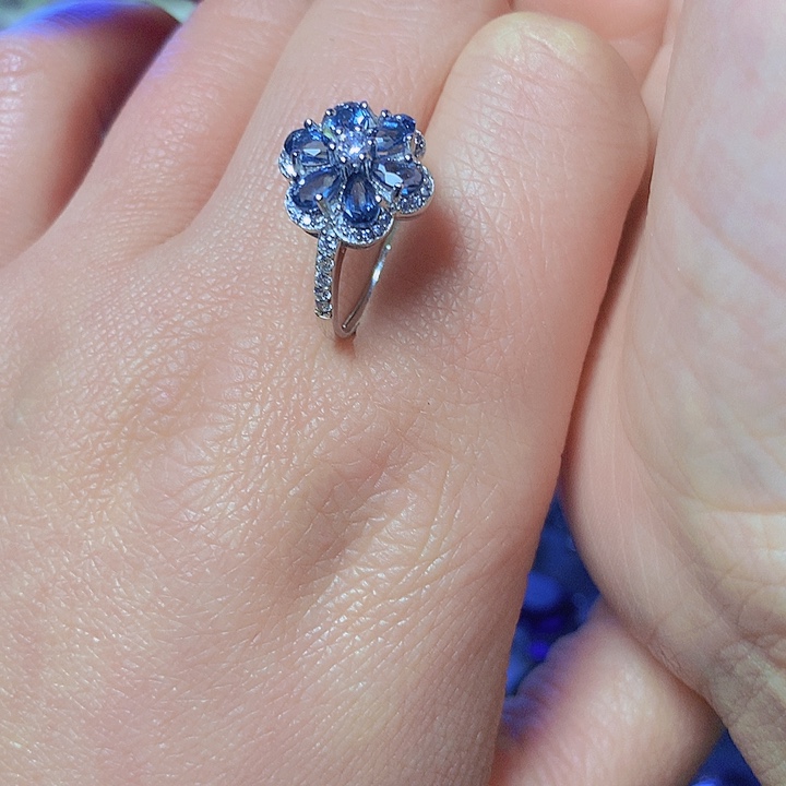 托帕石戒指银S925镶嵌心****！