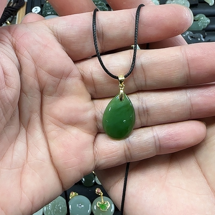 和田玉吊坠(不含链)银S925镶嵌