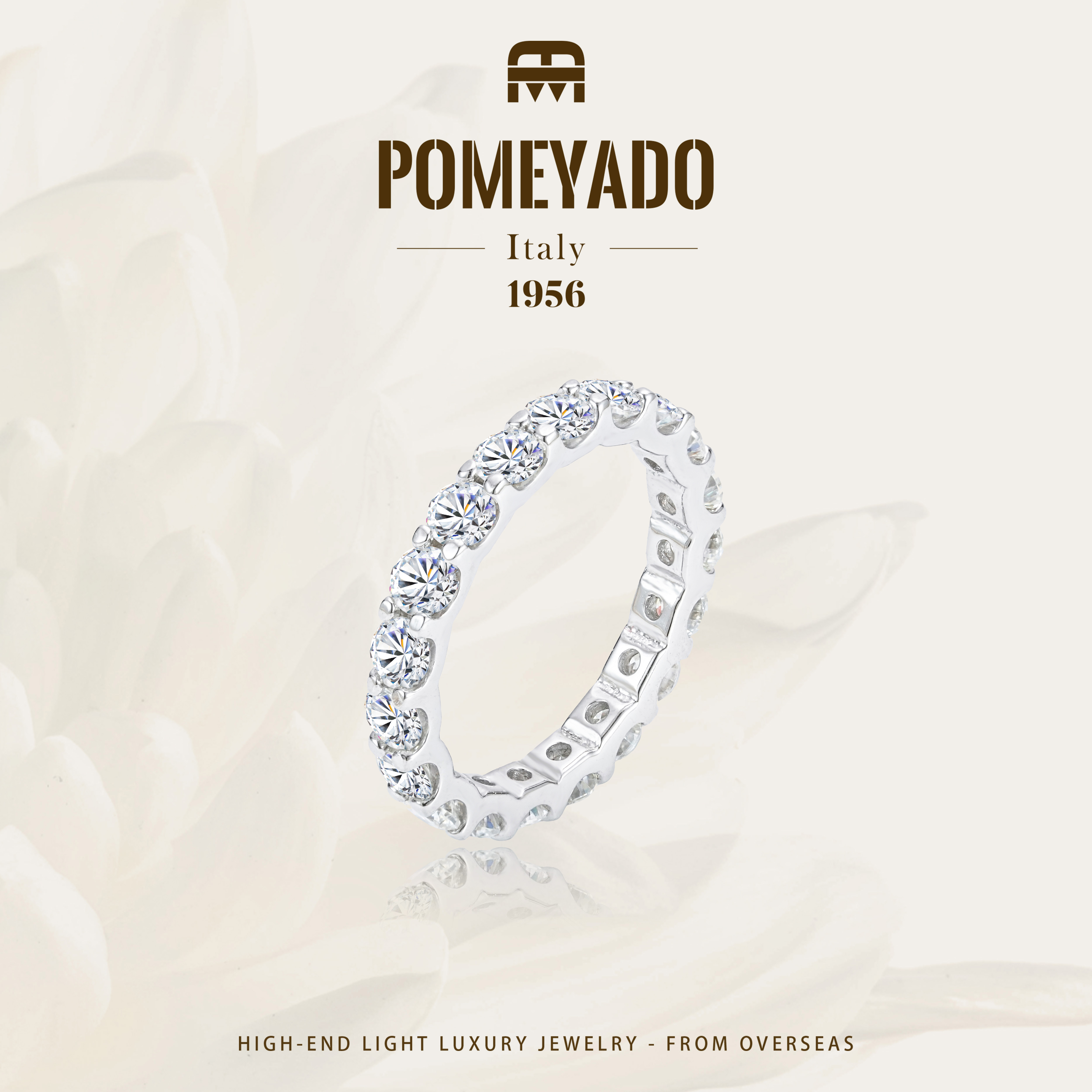 925银莫桑石【摩登都市】pomeyado款高级感满天星戒指F2509