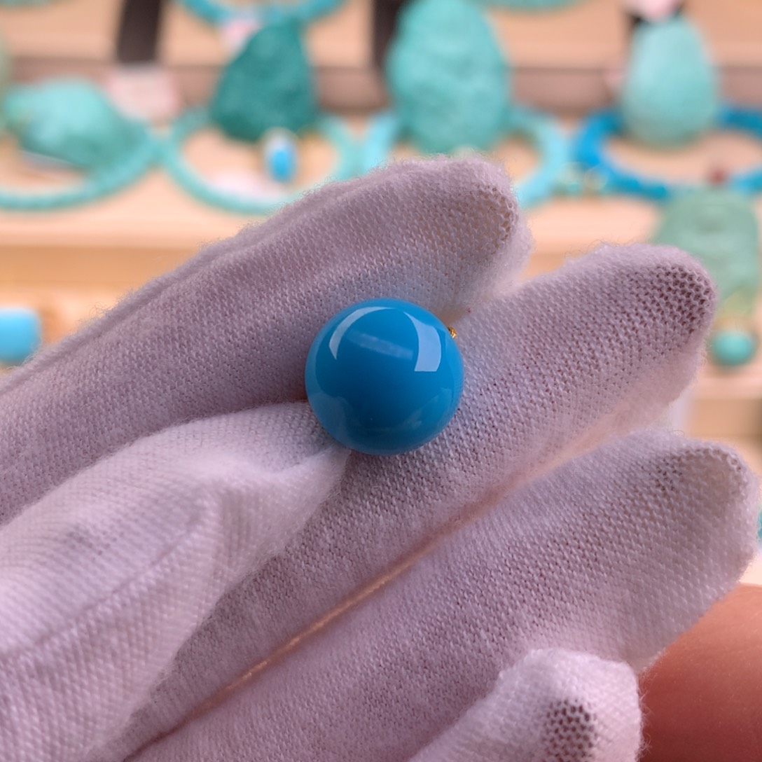 绿松石珠宝奇石未镶嵌11.8mm