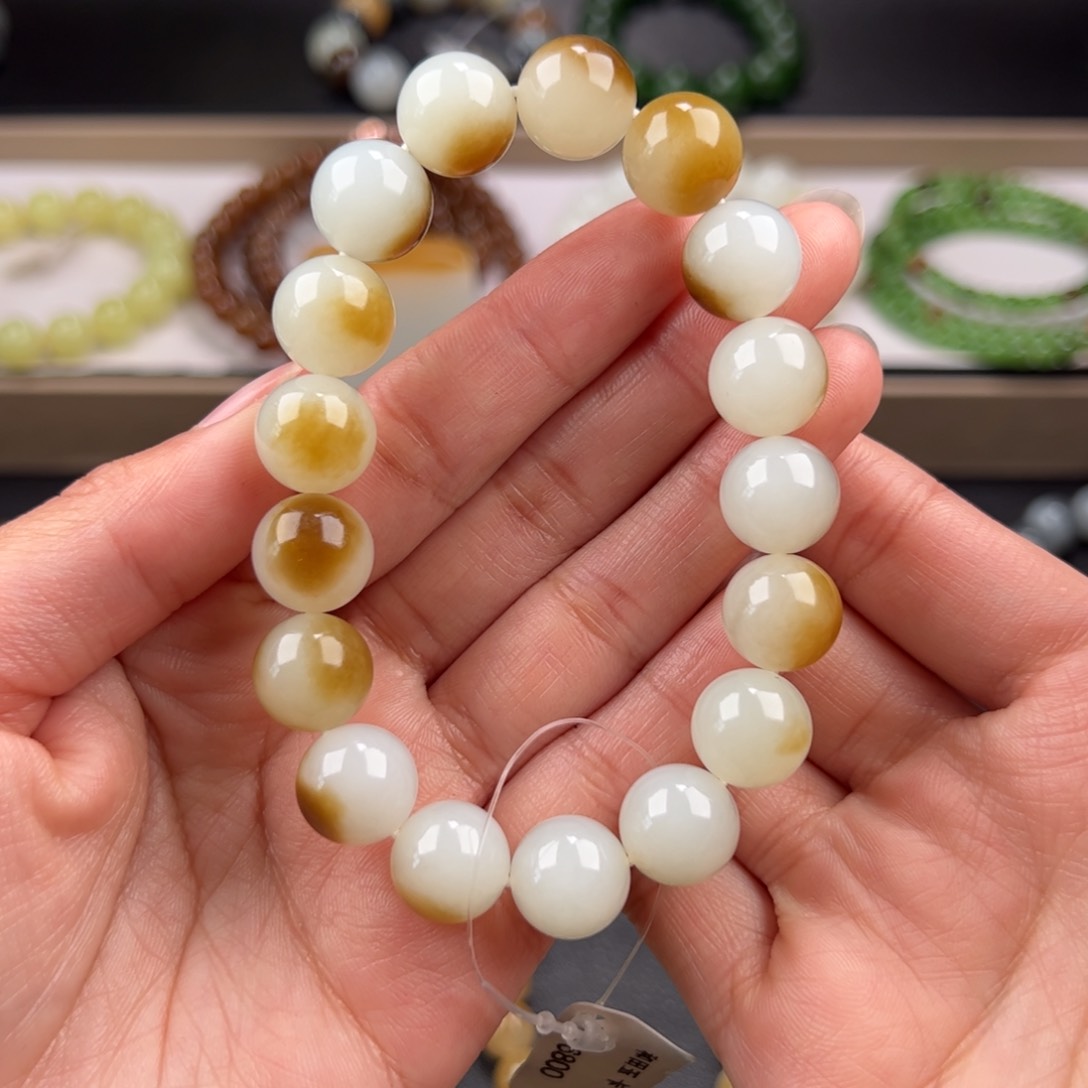 和田玉手链未镶嵌白*头