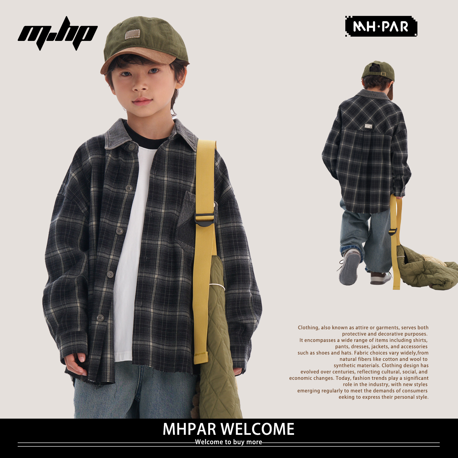MHPAR麦哈派童装秋季长袖休闲格子衬衫253028