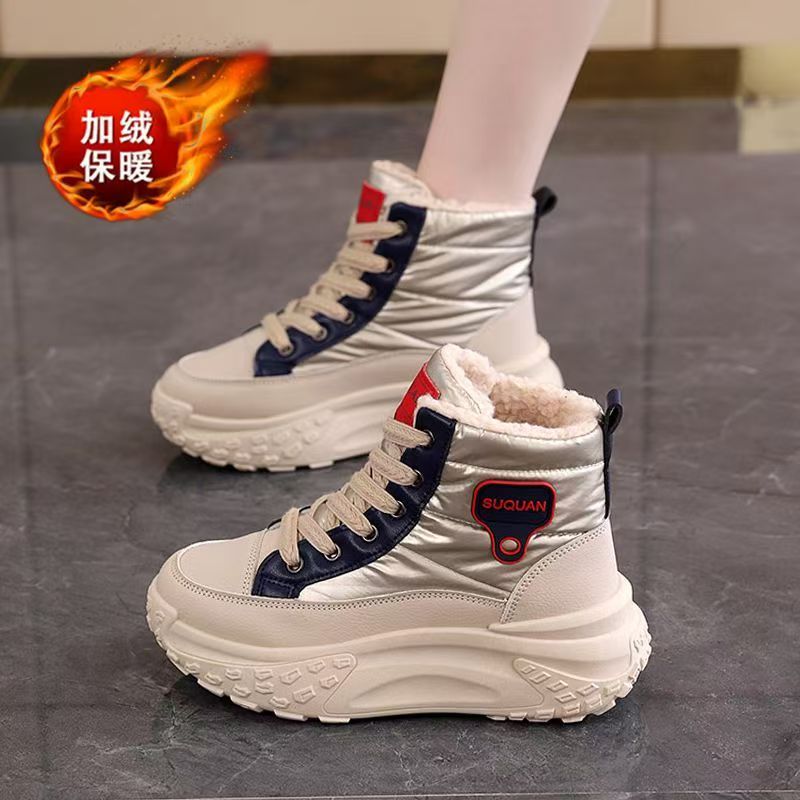 女冬季加绒加厚高帮2025爆款百搭时尚防水防滑保暖雪地靴K6719