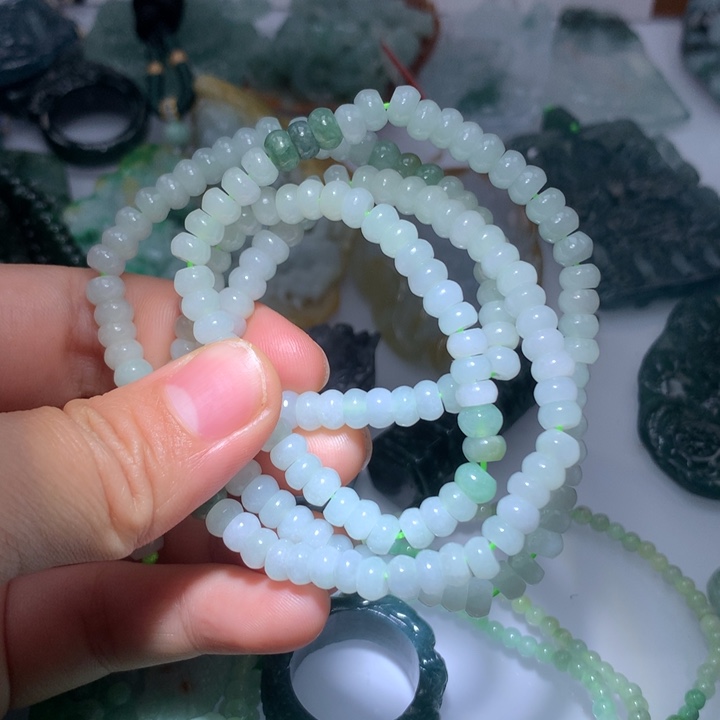 翡翠颈饰未镶嵌保真天然A货翡翠