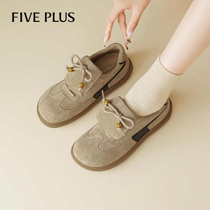 FIVE PLUS勃肯鞋女2025年秋季新款时尚复古一脚蹬厚底增高休闲鞋