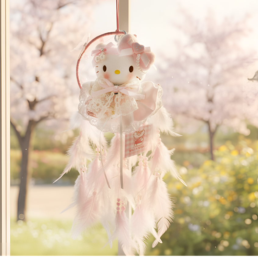 正版HelloKitty粉色扑梦网kt挂件三丽鸥书包挂件玩偶朋友生日礼物