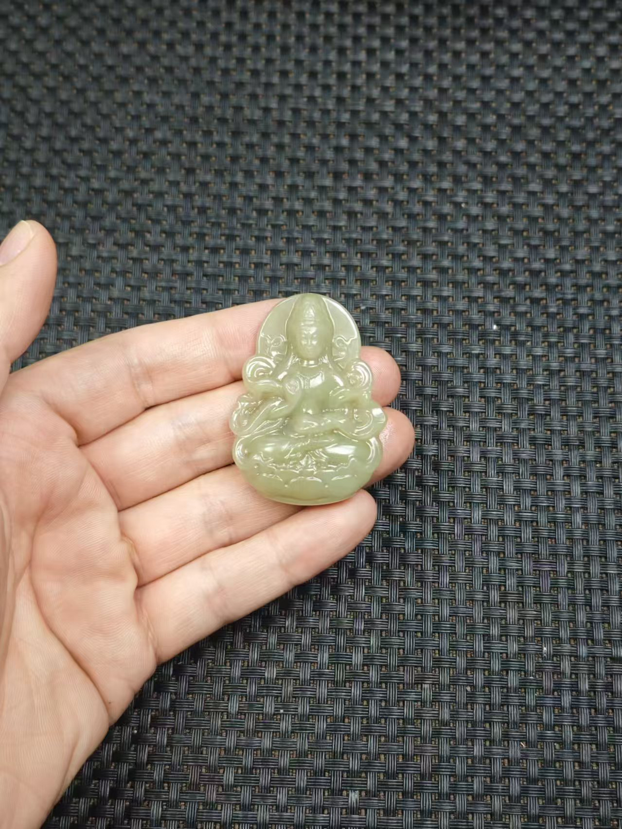 天然和田玉老料观音经典正装2.17清货2