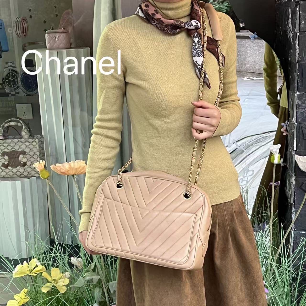 95新 Chanel/香奈儿 LL24斜挎粉色单肩包女士百搭95新/代卖服务