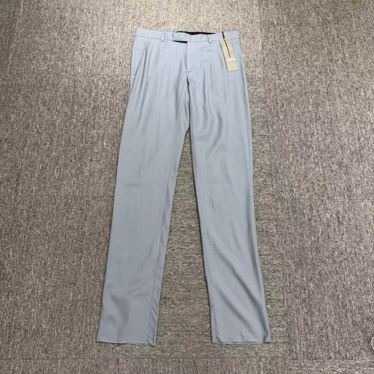 未使用 DIOR/迪奥 浅蓝色羊绒休闲裤/48码/19768