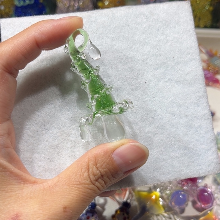 玻璃颈饰天梯菇 琉璃吊坠