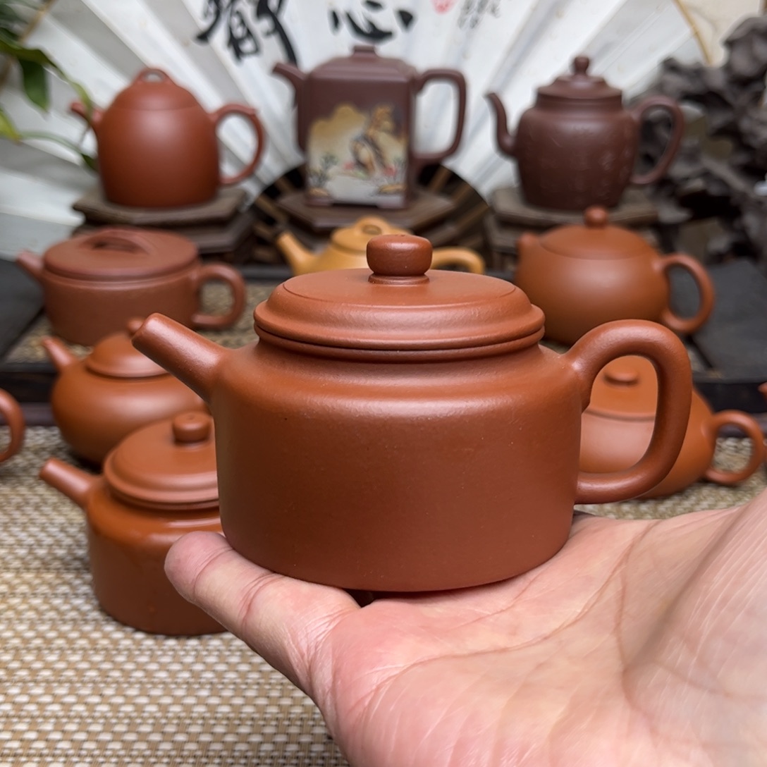 水***平紫砂茶壶黄龙山小煤窑朱泥全手工制作