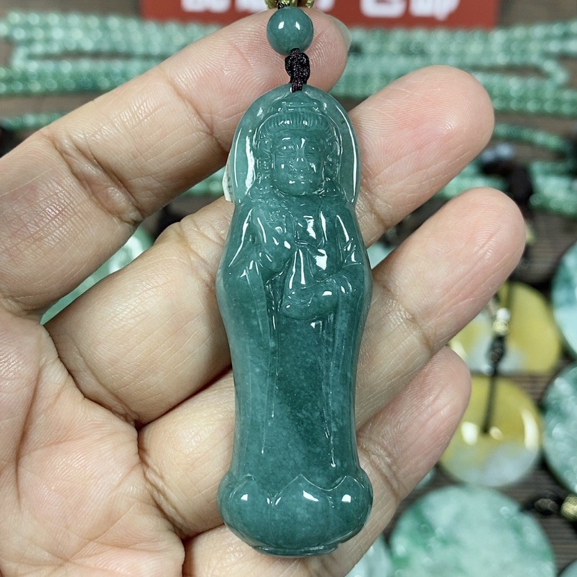 【闪购商品】翡翠颈饰未镶嵌玉吊坠翡翠玉站观音