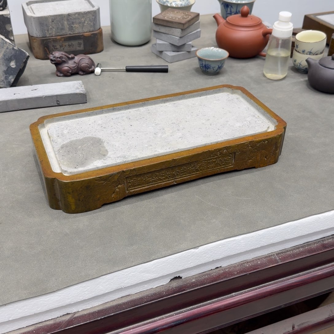 砖雕35x17 老料金砖茶盘蜗角大漆单款