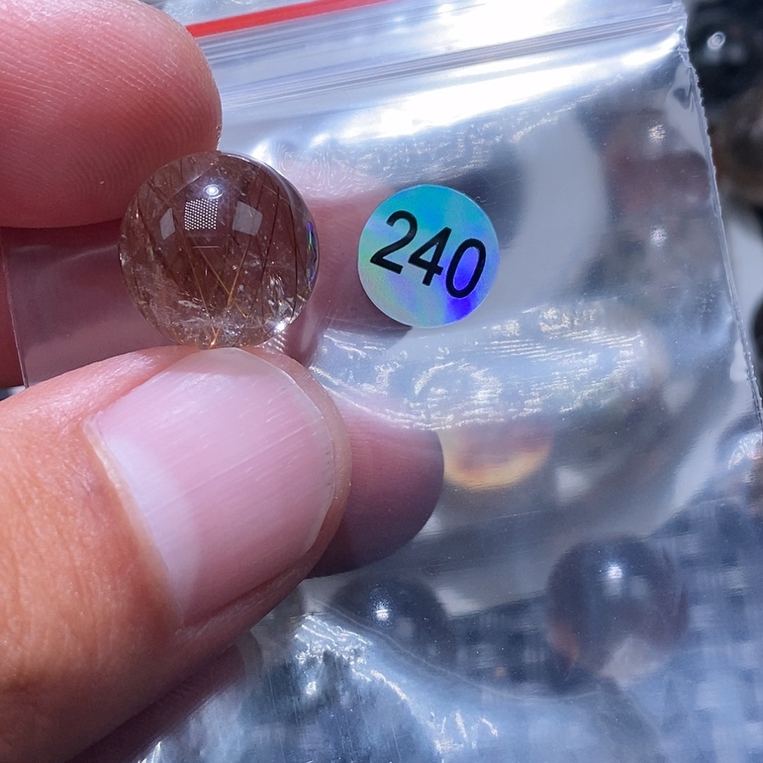 欢***子未镶嵌发晶手链天然水晶