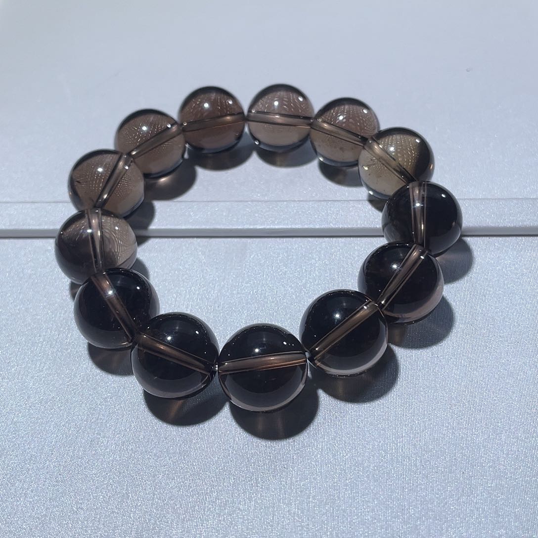 烟晶手链未镶嵌茶水晶手链