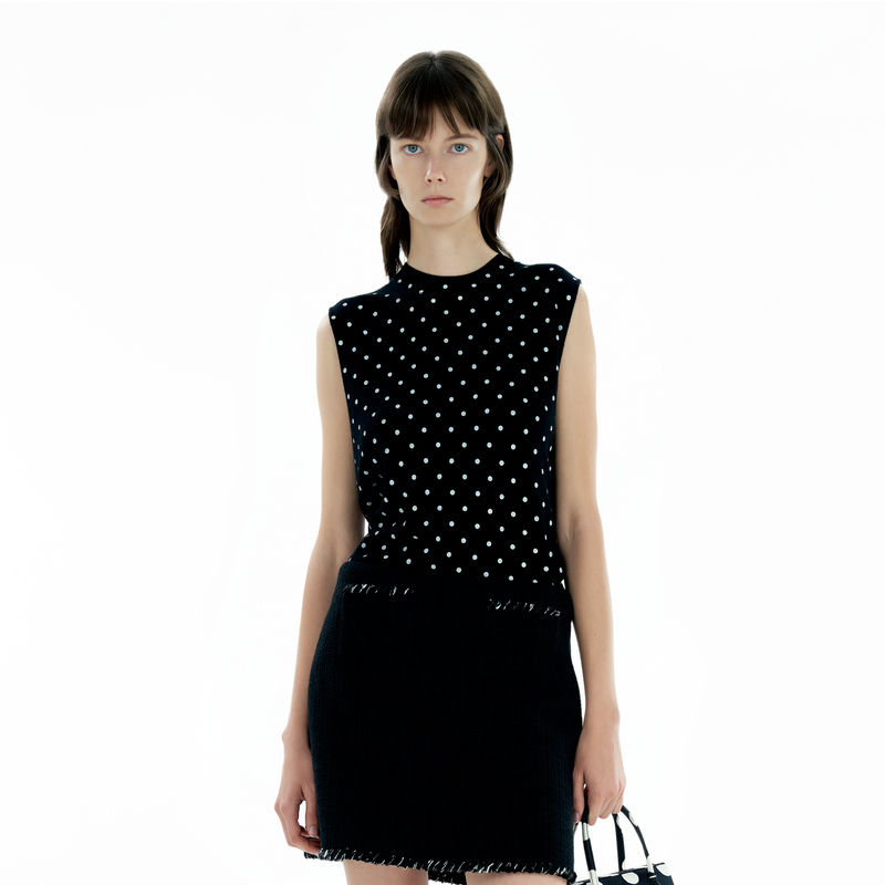 IIIVIVINIKO 2025SS"波点轻薄柔软背心M511233655A