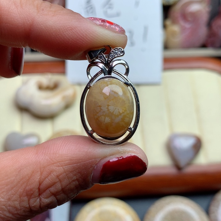 硅化珊瑚（珊瑚玉）颈饰未镶嵌