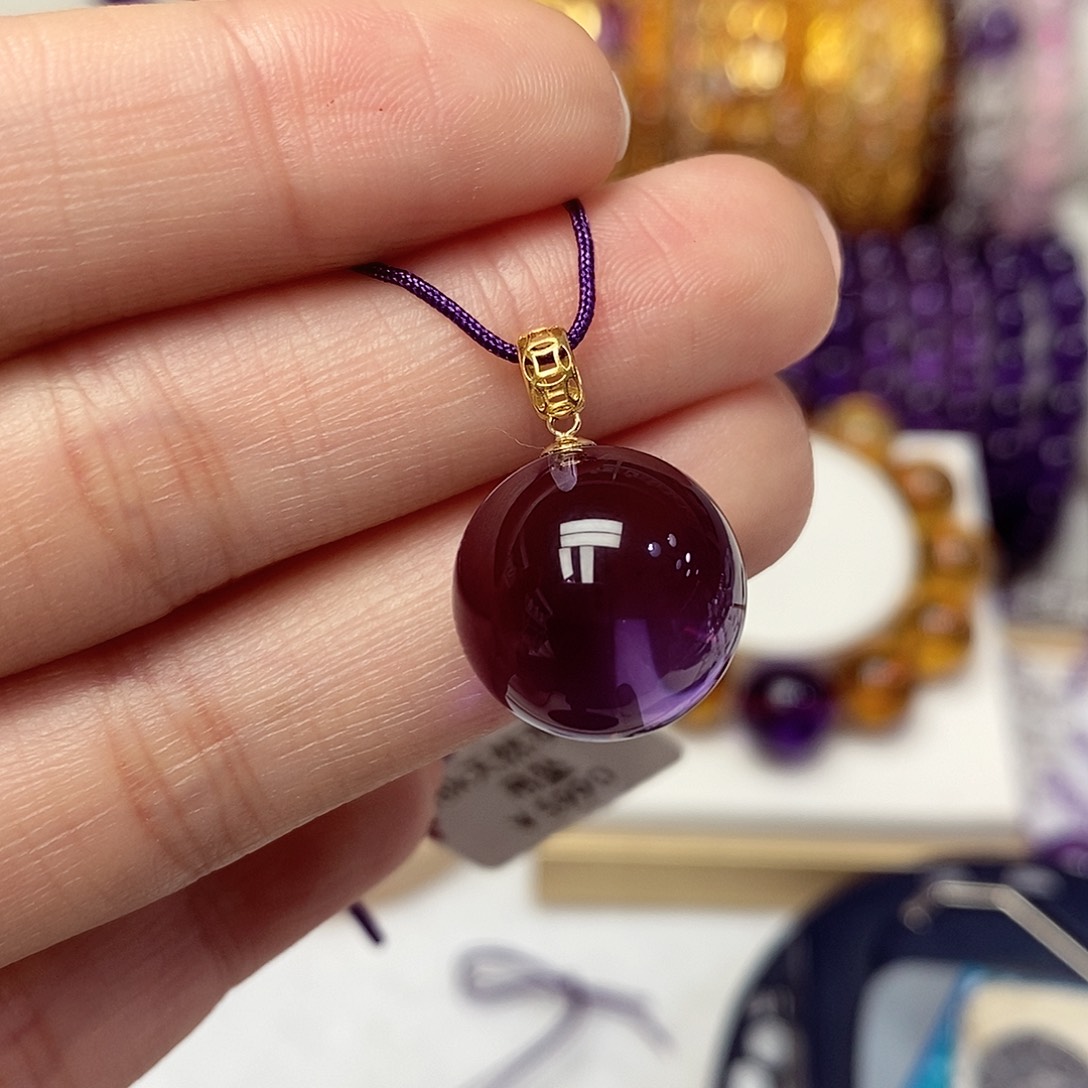 吊坠(赠链)18K金镶嵌紫晶