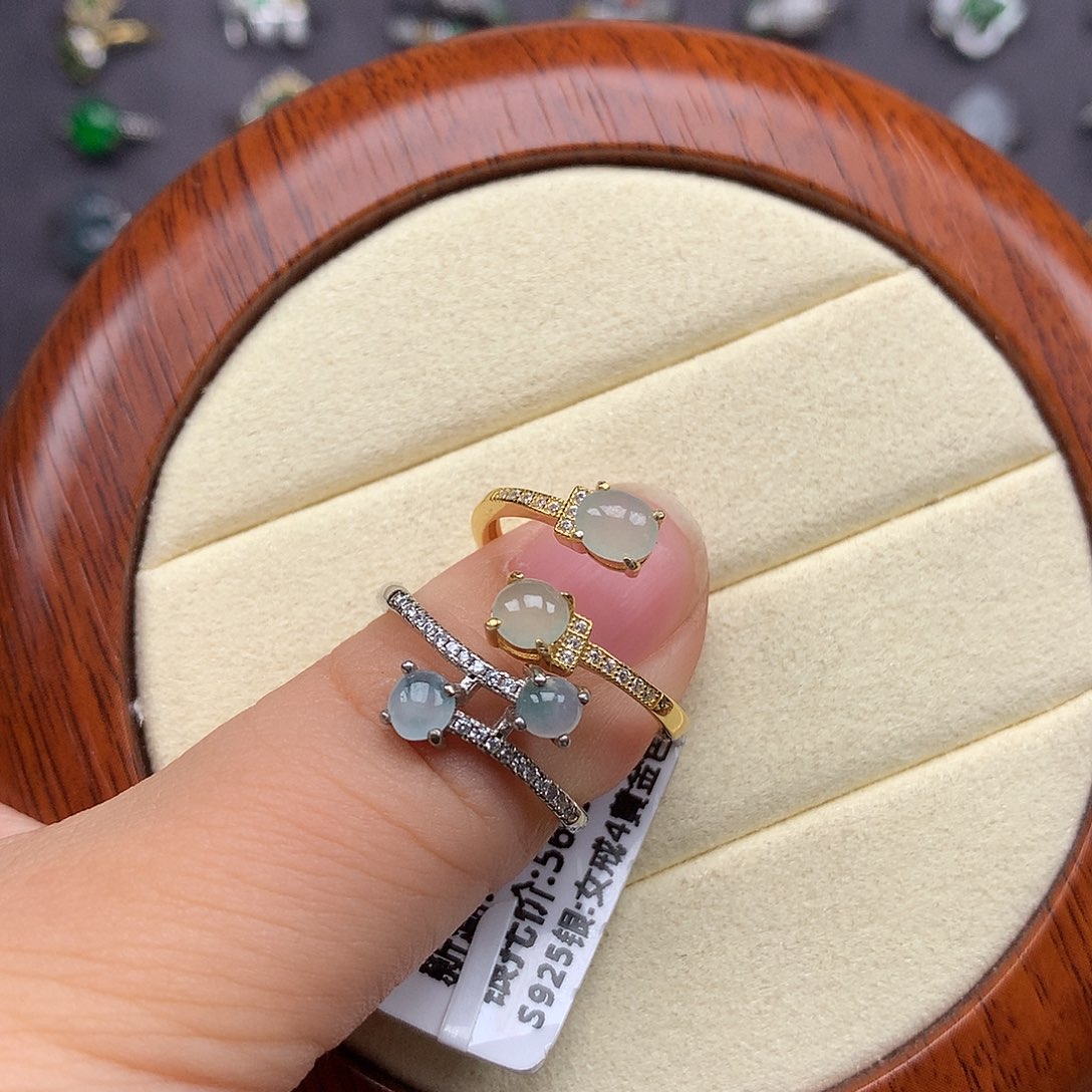 翡翠戒指银S925镶嵌魏*呀