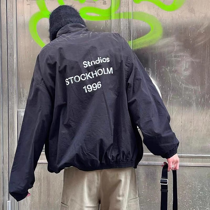 天花板A/C夹克外套男女情侣潮冲锋衣黑色字母1996白色潮街头