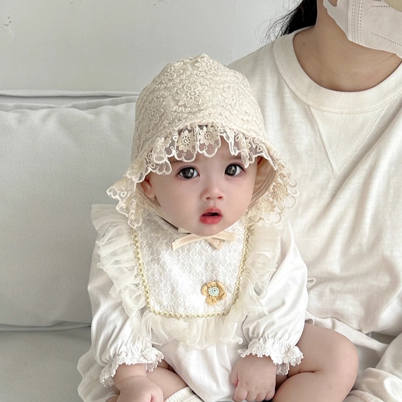 婴幼儿帽子春秋季护囱门宫廷帽女宝宝防风小月龄护耳囟门公主胎帽