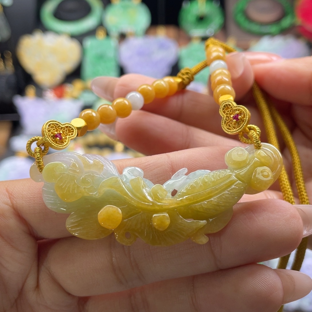 翡翠未镶嵌颈饰代编织