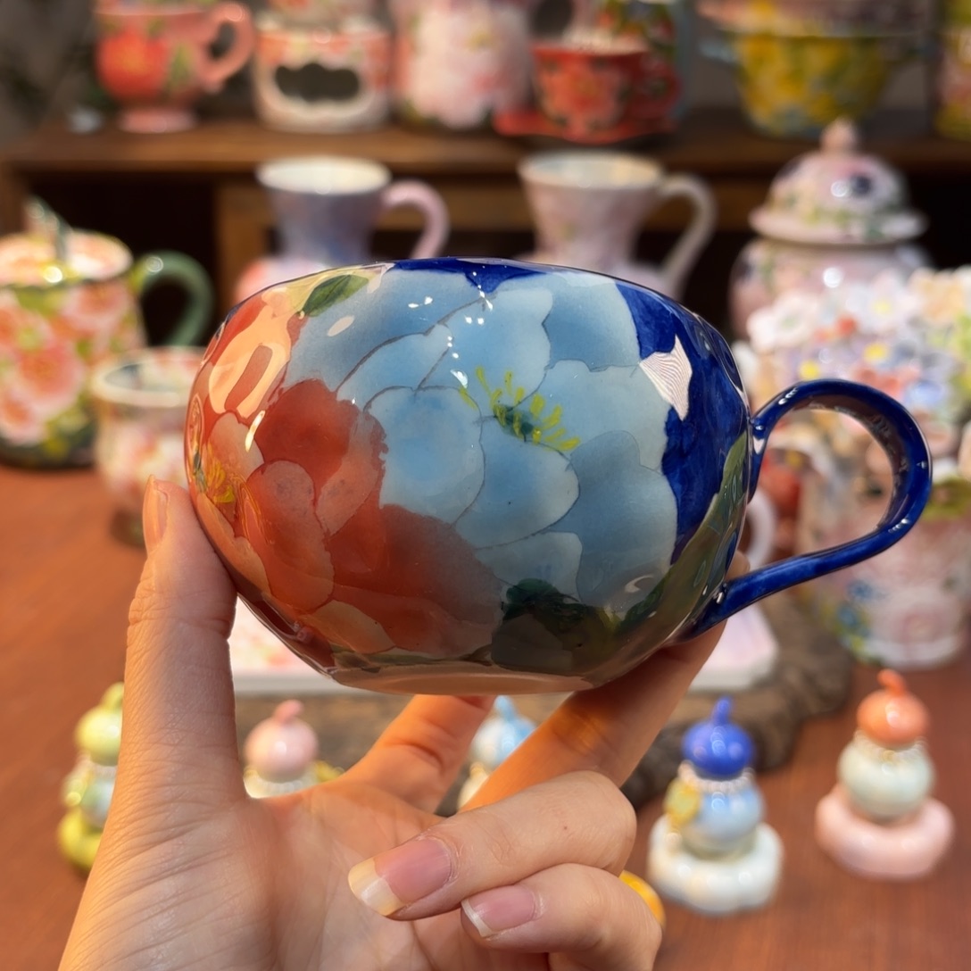 景德镇手绘高温釉下彩陶瓷茶具