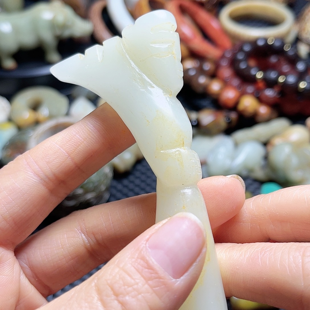 白玉菩提吊坠摆件