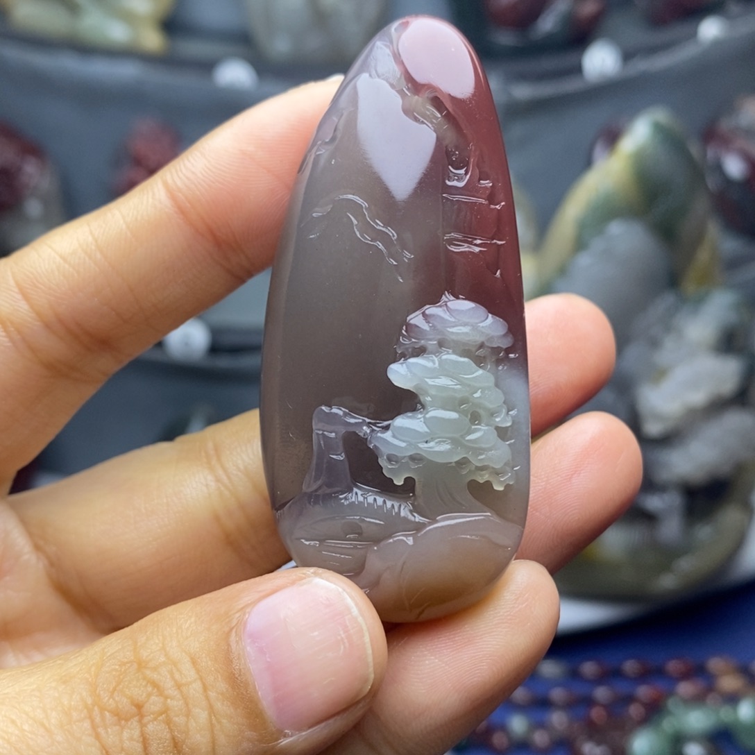 顺***水玛瑙/玉髓未镶嵌吊坠(不含链)