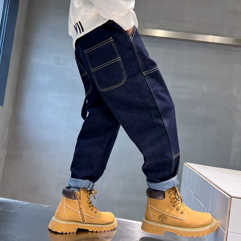 nzk牛仔裤童装中大童春款弹力工装套装