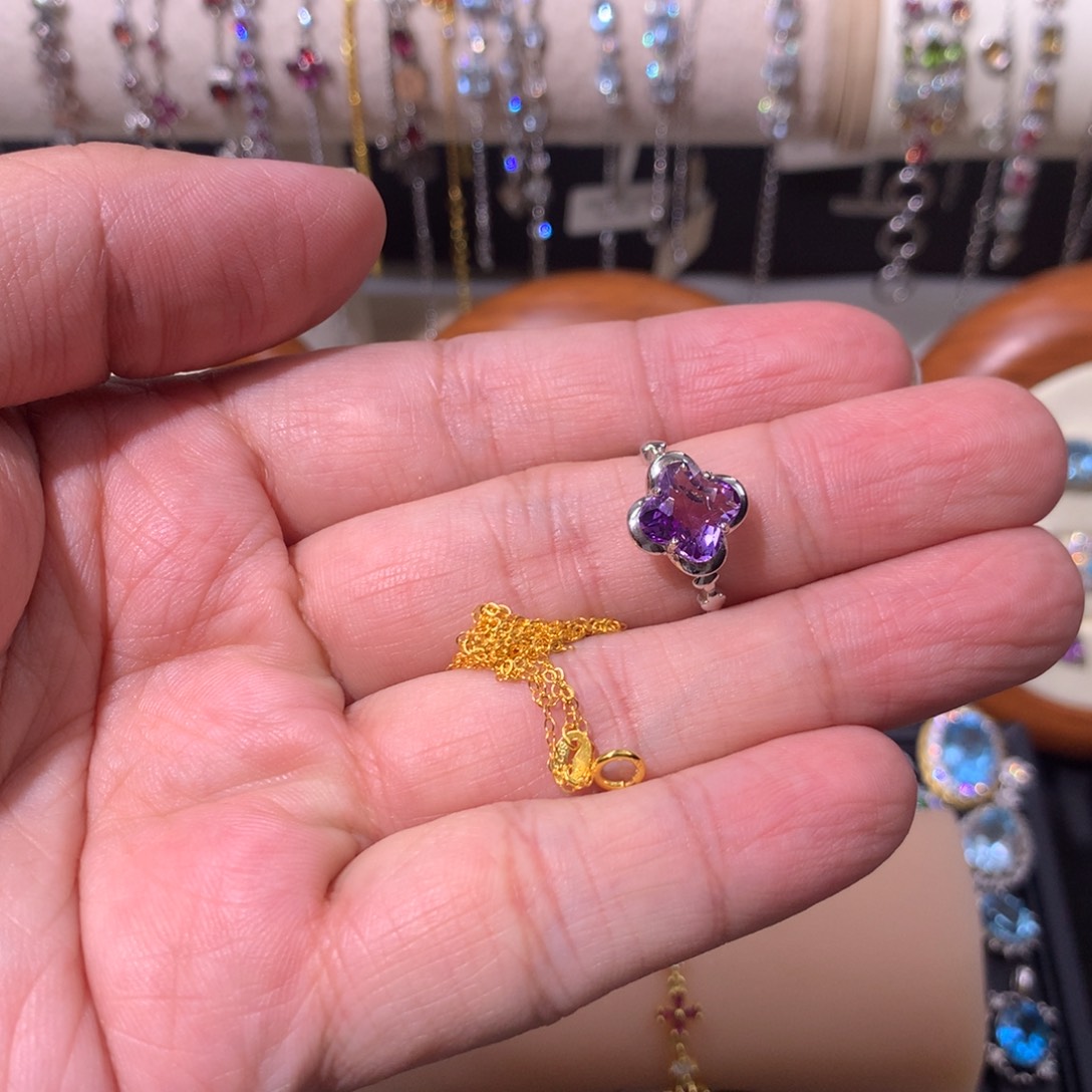 ****名手链海蓝宝石银S925镶嵌