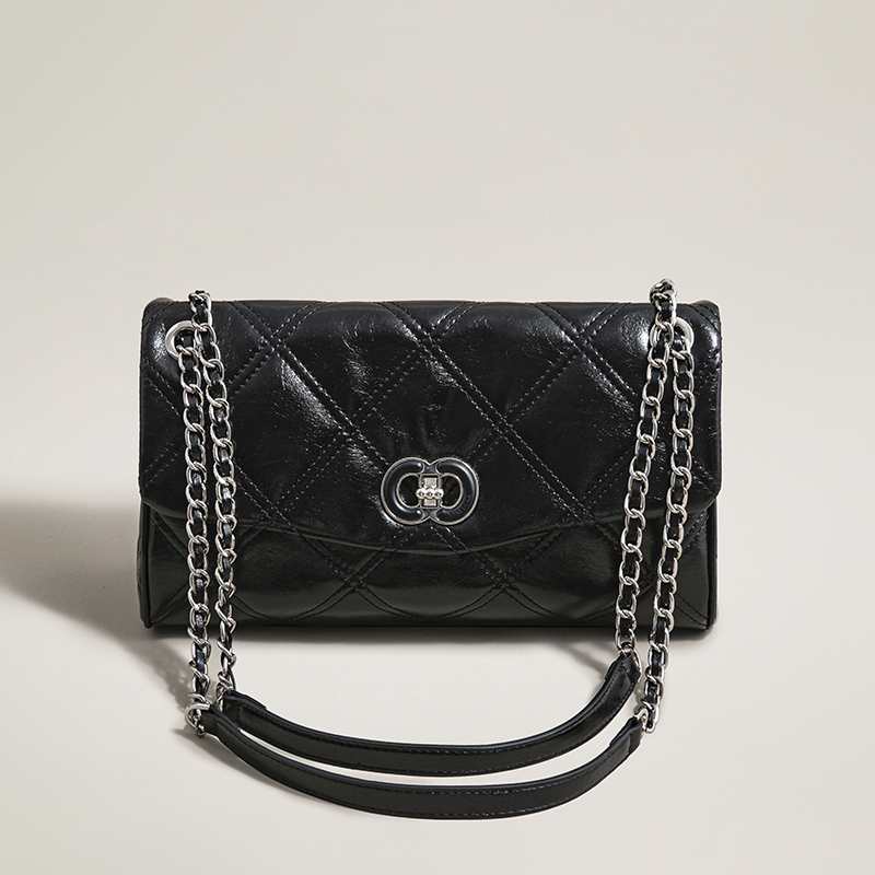 【Elin定制】2025年秋冬新款女包时尚设计单肩包SK-83122-黑色