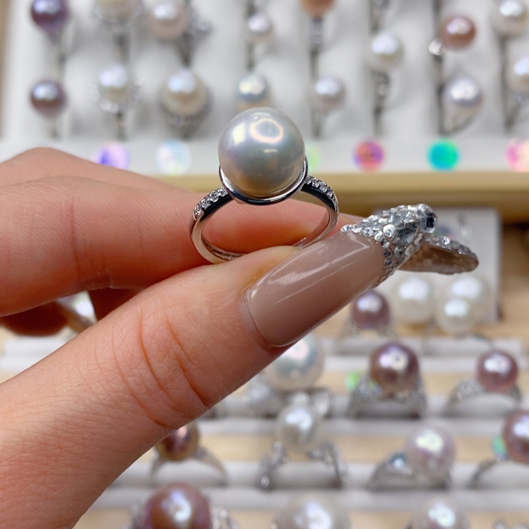 淡水珍珠戒指合金