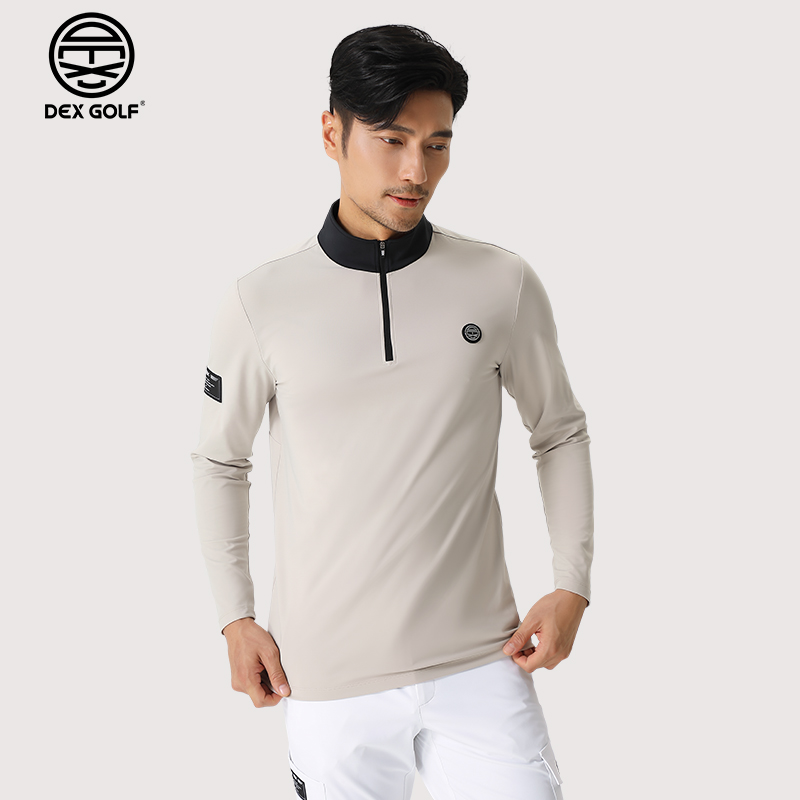 DEXGOLF高尔夫男士长袖T恤秋季1103半拉链立领上衣弹力保暖舒适
