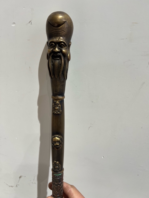 老寿星铜拐棍。 0001