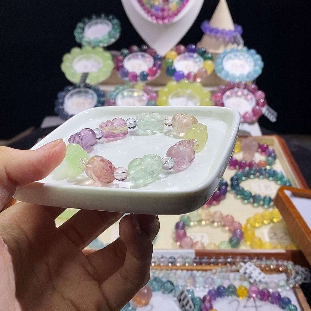 银S925镶嵌手链萤石貔恘