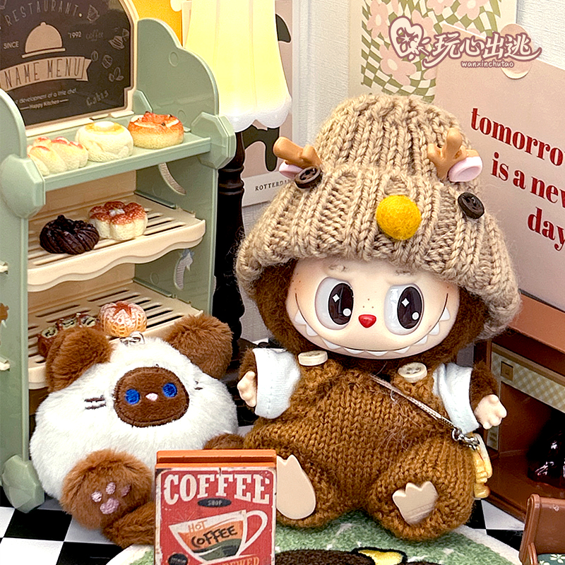 【玩心出逃】新款麋鹿角针织帽背带裤娃衣一代二代三代通用