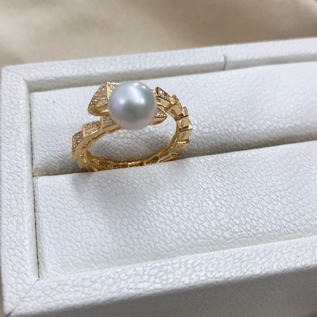 淡水珍珠戒指银S925镶嵌