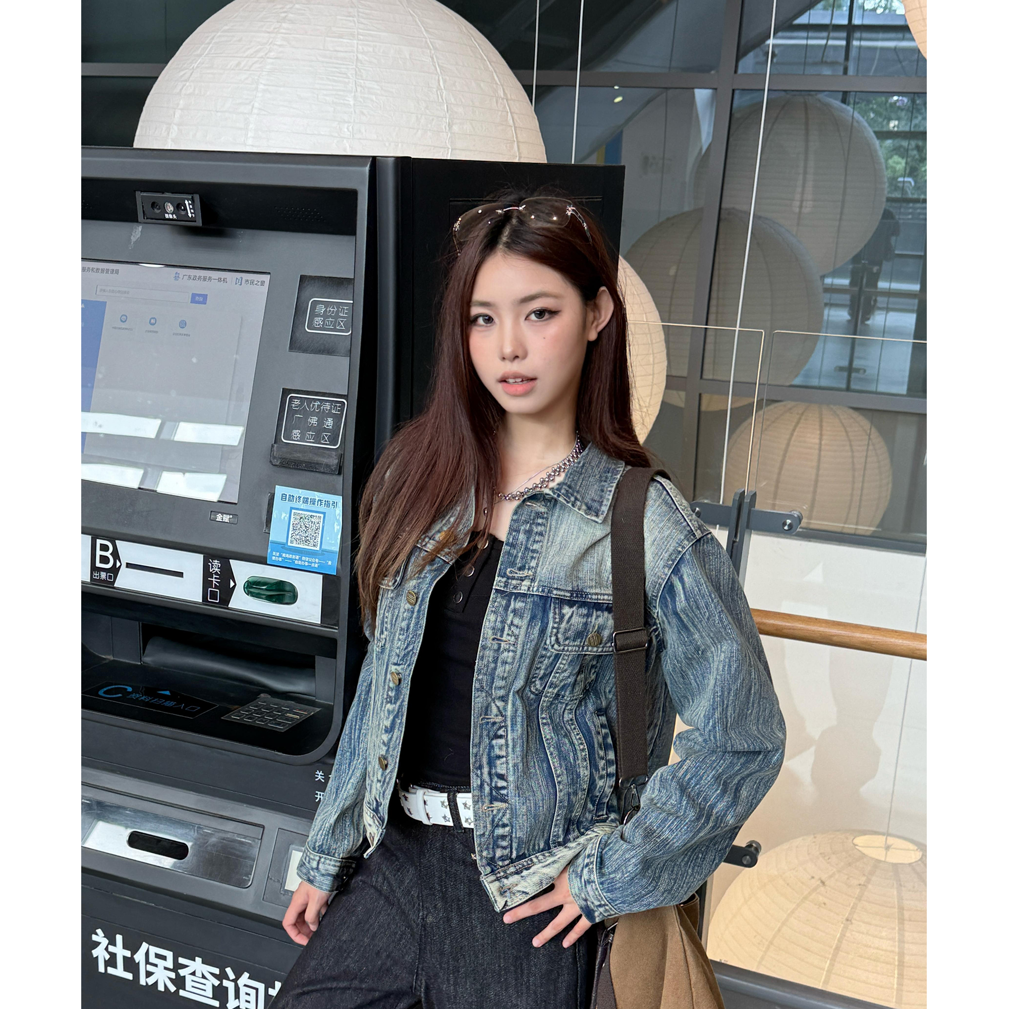 CBL菜不辣美式复古男女休闲街头宽松做旧水洗牛仔外套夹克春秋