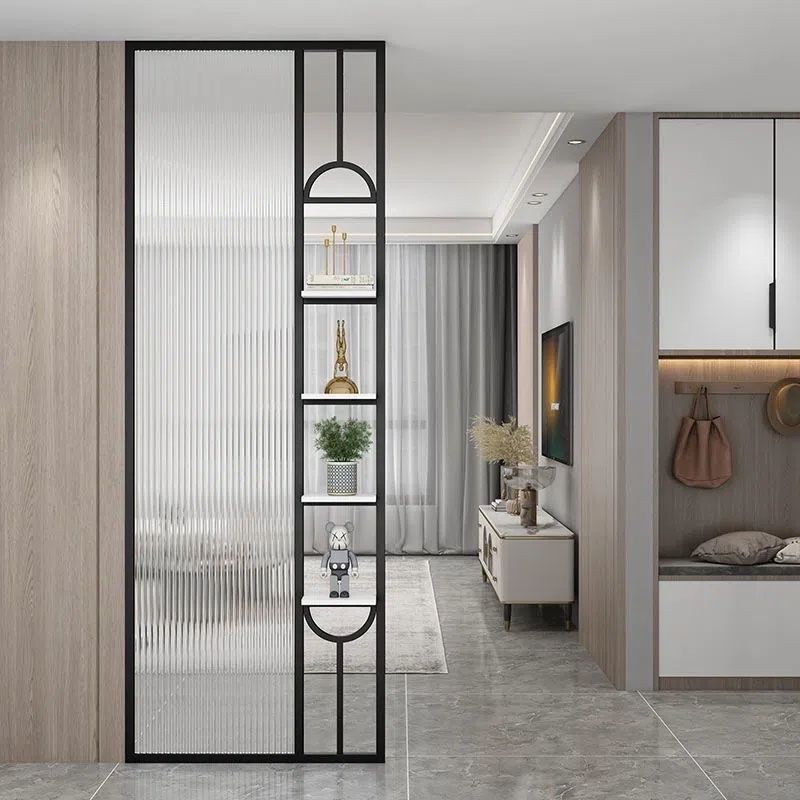 新中式铁艺屏风客厅镂空卫生间入门中式办公室不锈钢遮挡现代