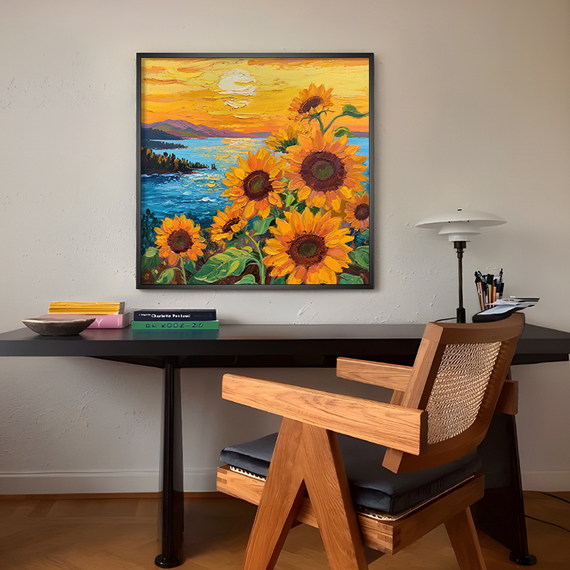 【盈浩】花卉风景高级感手工肌理油画客厅卧室餐厅治愈系装饰画