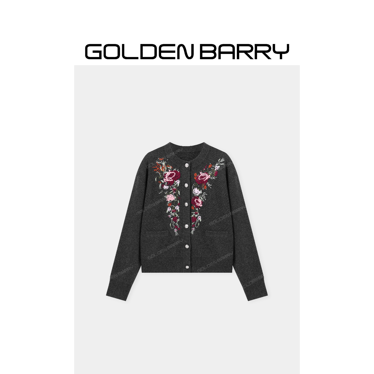 GOLDENBARRY|243125重工刺绣羊绒开衫