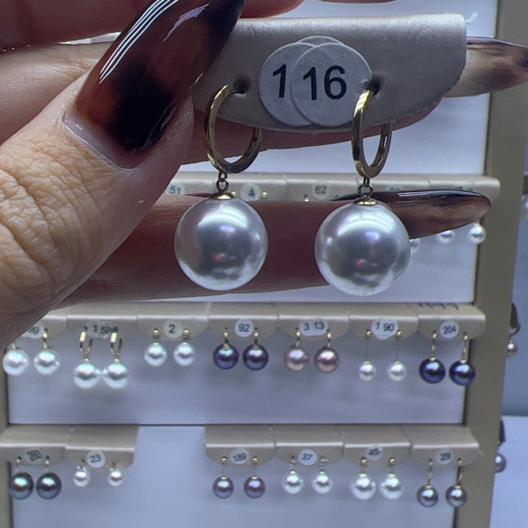 淡水珍珠耳饰18K金镶嵌