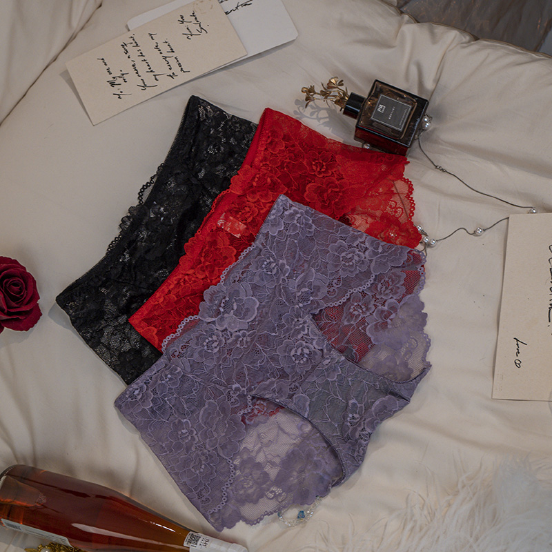 语萱娜【120-210斤】大码内裤女性感时尚胖mm三角裤3条装HL009