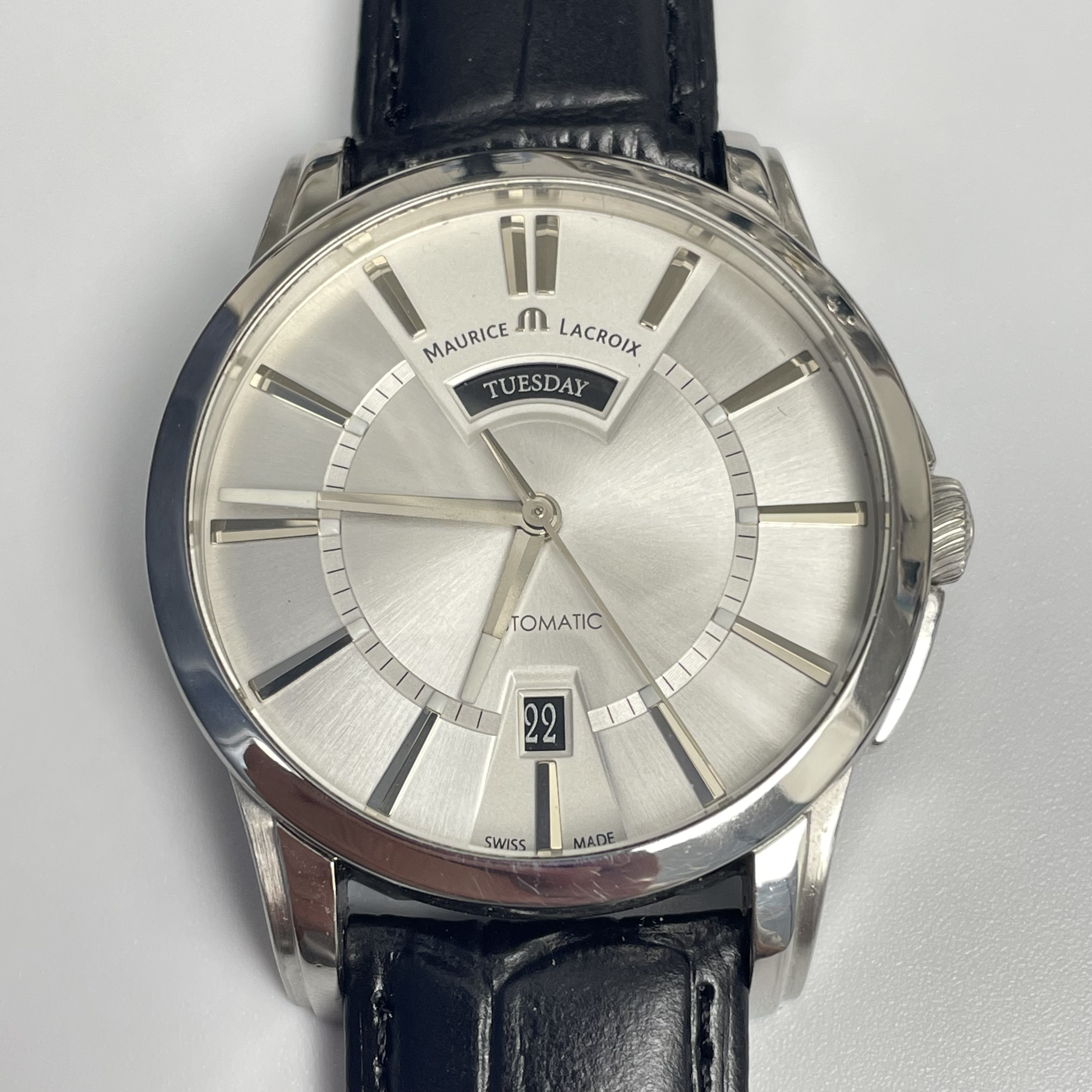 99新 MAURICE LACROIX/艾美表 奔涛系列/自动机械/精钢/40mm/单表