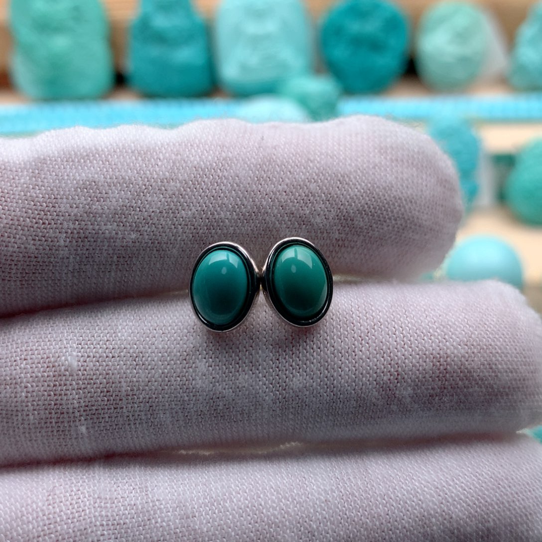 银S925镶嵌绿松石珠宝奇石